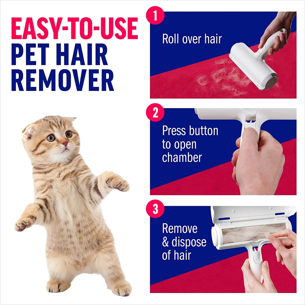 EazyPets Reusable Pet Hair Remover Roller – Self-Cleaning