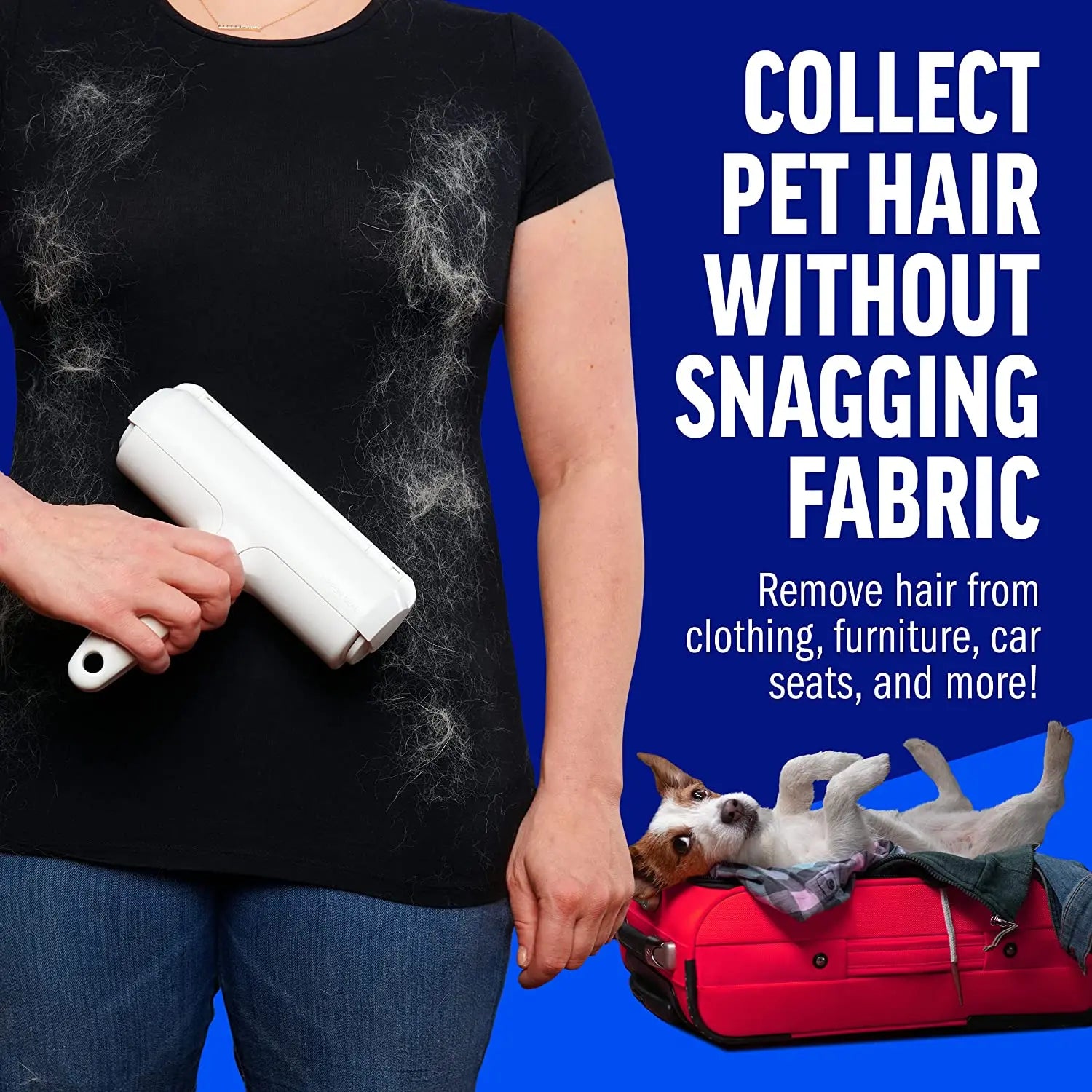 EazyPets Reusable Pet Hair Remover Roller – Self-Cleaning
