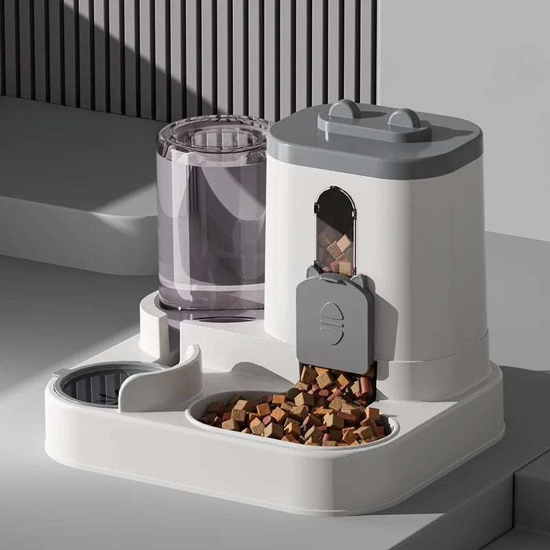 EazyPets 2-in-1 Automatic Pet Feeder With Small Water Fountain