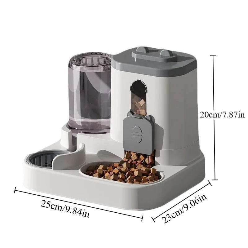 EazyPets 2-in-1 Automatic Pet Feeder With Small Water Fountain